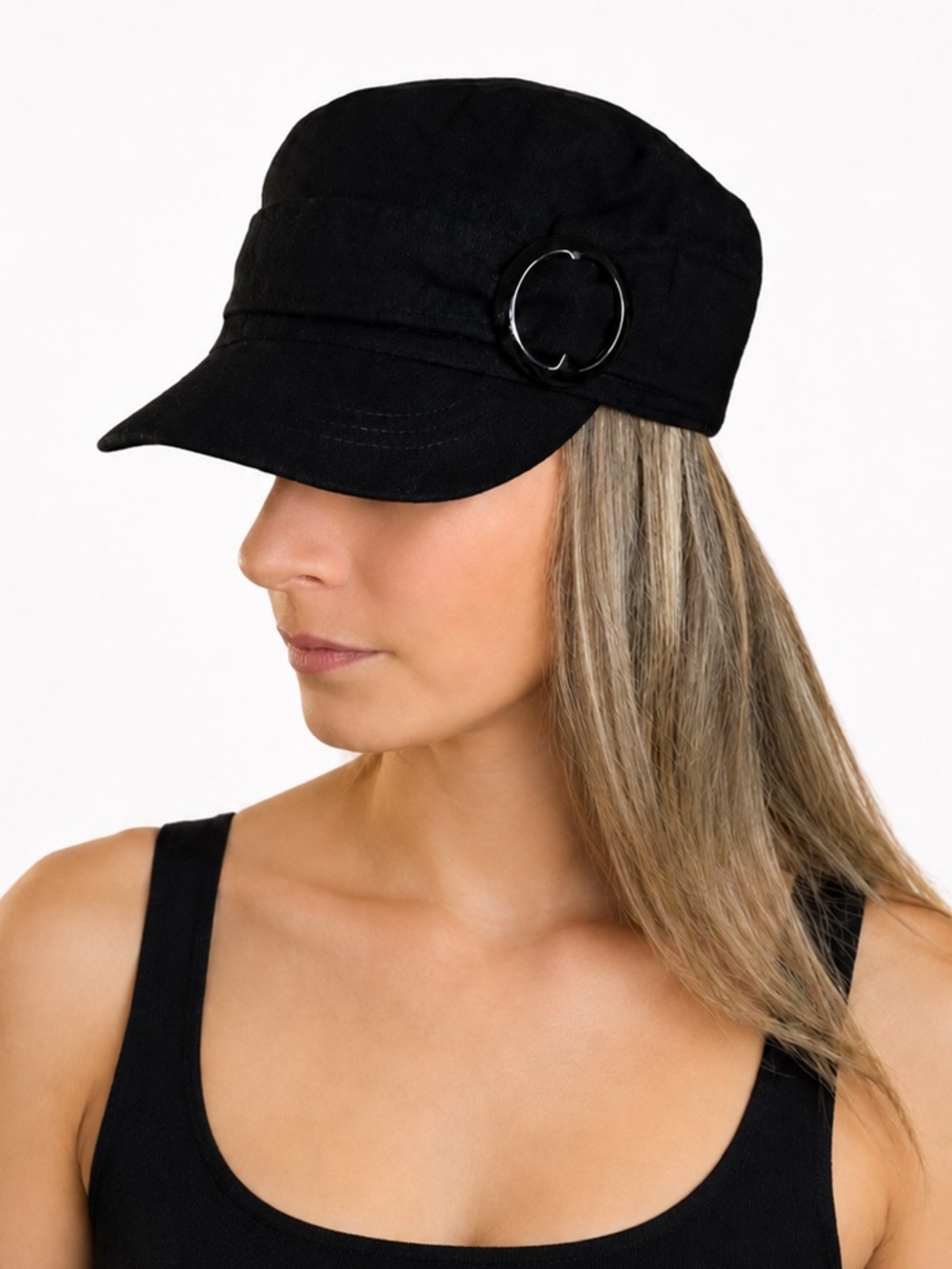 Vintage Mudd Y2K Black Wool Blend Cadet Conductor Hat Buckle Size OS